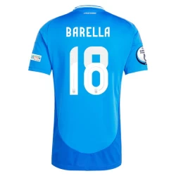 Maillot de Foot Italie Nicolo Barella #18 Euro 2024 Domicile Homme