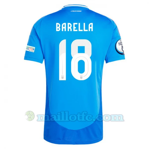 Maillot de Foot Italie Nicolo Barella #18 Euro 2024 Domicile Homme