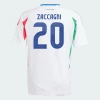 Maillot de Foot Italie Zacagni #20 Euro 2024 Extérieur Homme