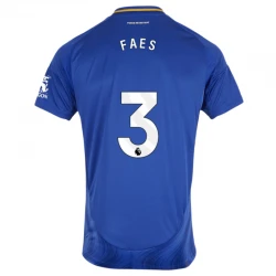 Maillot de Foot Leicester City Faes #3 2024-25 Domicile Homme