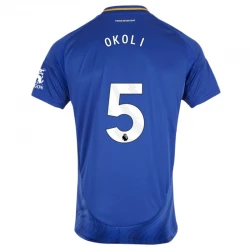 Maillot de Foot Leicester City Okoli #5 2024-25 Domicile Homme