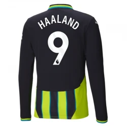 Maillot de Foot Manchester City 2024-25 Erling Haaland #9 Extérieur Homme Manches Longues