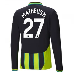 Maillot de Foot Manchester City 2024-25 Matheus N. #27 Extérieur Homme Manches Longues