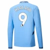 Maillot de Foot Manchester City Erling Haaland #9 2024-25 Domicile Homme Manches Longues