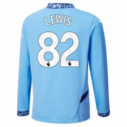 Maillot de Foot Manchester City Lewis #82 2024-25 Domicile Homme Manches Longues