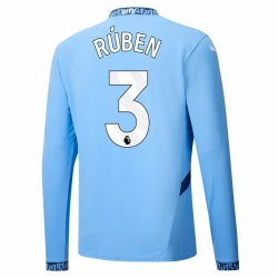 Maillot de Foot Manchester City Rúben Dias #3 2024-25 Domicile Homme Manches Longues