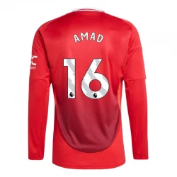 Maillot de Foot Manchester United Amad #16 2024-25 Domicile Homme Manches Longues