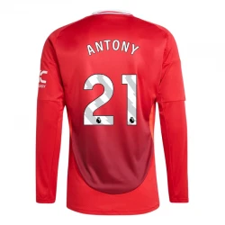 Maillot de Foot Manchester United Antony #21 2024-25 Domicile Homme Manches Longues