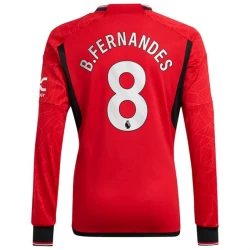 Maillot de Foot Manchester United Bruno Fernandes #8 2023-24 Domicile Homme Manches Longues