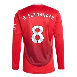 Maillot de Foot Manchester United Bruno Fernandes #8 2024-25 Domicile Homme Manches Longues