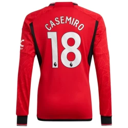 Maillot de Foot Manchester United Casemiro #18 2023-24 Domicile Homme Manches Longues