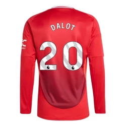 Maillot de Foot Manchester United Dalot #20 2024-25 Domicile Homme Manches Longues