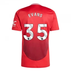 Maillot de Foot Manchester United Evans #35 2024-25 Domicile Homme