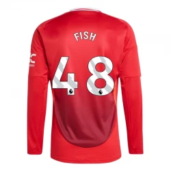 Maillot de Foot Manchester United Fish #48 2024-25 Domicile Homme Manches Longues