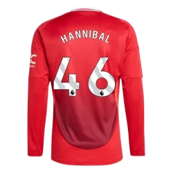 Maillot de Foot Manchester United Hannibal #46 2024-25 Domicile Homme Manches Longues