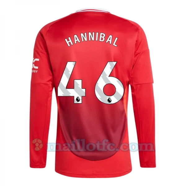 Maillot de Foot Manchester United Hannibal #46 2024-25 Domicile Homme Manches Longues