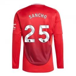 Maillot de Foot Manchester United Jadon Sancho #25 2024-25 Domicile Homme Manches Longues