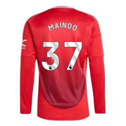Maillot de Foot Manchester United Kobbie Mainoo #37 2024-25 Domicile Homme Manches Longues