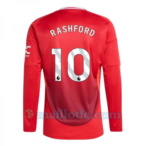 Maillot de Foot Manchester United Marcus Rashford #10 2024-25 Domicile Homme Manches Longues