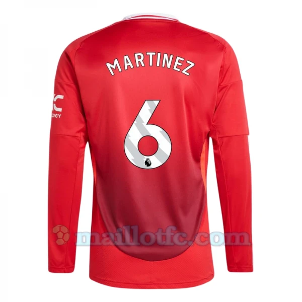 Maillot de Foot Manchester United Martínez #6 2024-25 Domicile Homme Manches Longues