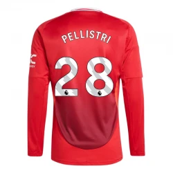 Maillot de Foot Manchester United Pellistri #28 2024-25 Domicile Homme Manches Longues