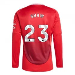 Maillot de Foot Manchester United Shaw #23 2024-25 Domicile Homme Manches Longues