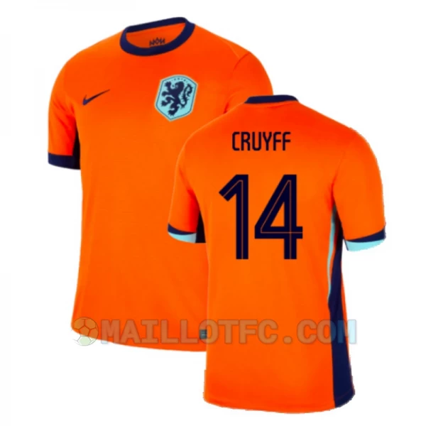 Maillot de Foot Pays-Bas Cruyff #14 Euro 2024 Domicile Homme
