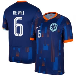 Maillot de Foot Pays-Bas De Vrij #6 Euro 2024 Extérieur Homme