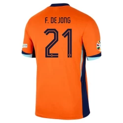 Maillot de Foot Pays-Bas Frenkie de Jong #21 Euro 2024 Domicile Homme