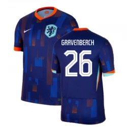 Maillot de Foot Pays-Bas Gravenberch #26 Euro 2024 Extérieur Homme