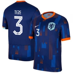 Maillot de Foot Pays-Bas Teze #3 Euro 2024 Extérieur Homme