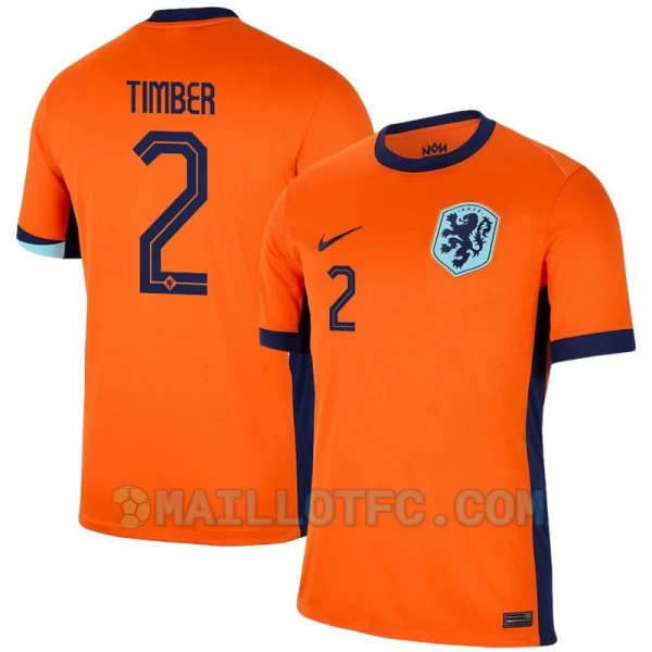 Maillot de Foot Pays-Bas Timber #2 Euro 2024 Domicile Homme