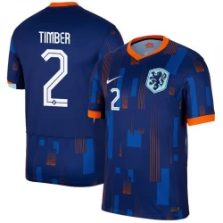 Maillot de Foot Pays-Bas Timber #2 Euro 2024 Extérieur Homme