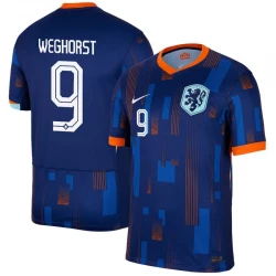 Maillot de Foot Pays-Bas Weghorst #9 Euro 2024 Extérieur Homme