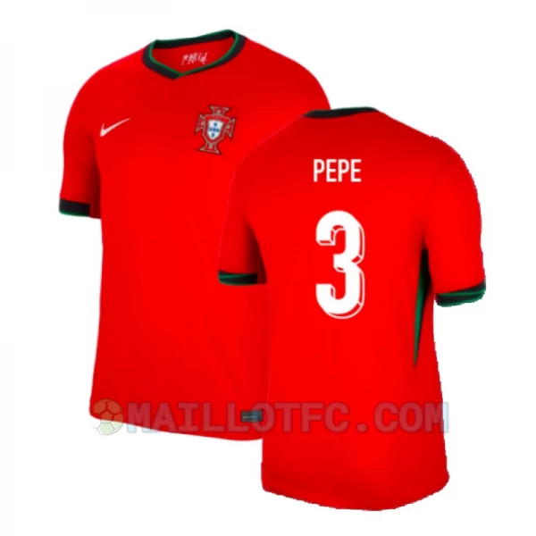 Maillot de Foot Portugal Pepe #3 Euro 2024 Domicile Homme