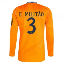 Maillot de Foot Real Madrid 2024-25 HP E.Militao #3 Extérieur Homme Manches Longues