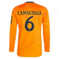 Maillot de Foot Real Madrid 2024-25 HP Eduardo Camavinga #6 Extérieur Homme Manches Longues