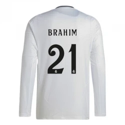 Maillot de Foot Real Madrid Brahim #21 2024-25 Domicile Homme Manches Longues