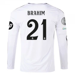 Maillot de Foot Real Madrid Brahim #21 2024-25 HP Domicile Homme Manches Longues