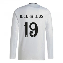 Maillot de Foot Real Madrid D. Ceballos #19 2024-25 Domicile Homme Manches Longues