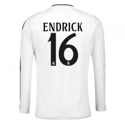 Maillot de Foot Real Madrid Endrick #16 2024-25 Domicile Homme Manches Longues