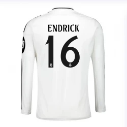 Maillot de Foot Real Madrid Endrick #16 2024-25 HP Domicile Homme Manches Longues