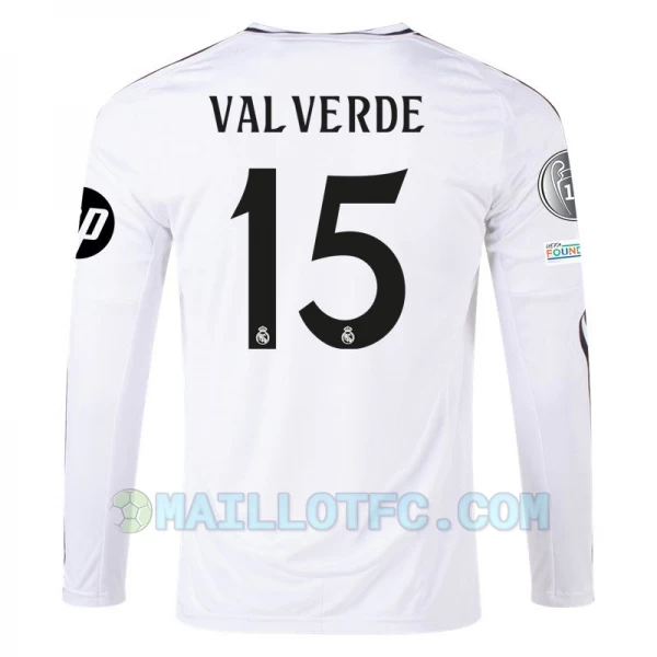 Maillot de Foot Real Madrid Federico Valverde #15 2024-25 HP Domicile Homme Manches Longues