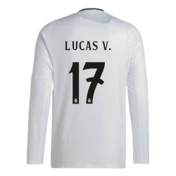 Maillot de Foot Real Madrid Lucas V. #17 2024-25 Domicile Homme Manches Longues