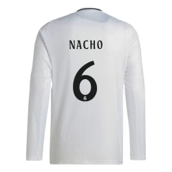 Maillot de Foot Real Madrid Nacho #6 2024-25 Domicile Homme Manches Longues