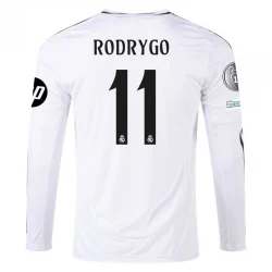 Maillot de Foot Real Madrid Rodrygo #11 2024-25 HP Domicile Homme Manches Longues