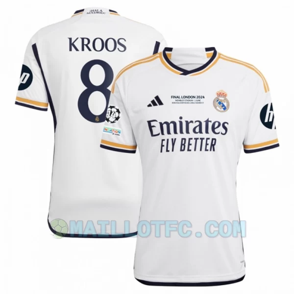Maillot de Foot Real Madrid Toni Kroos #8 2023-24 Final London HP Domicile Homme