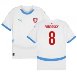 Maillot de Foot République Tchèque Poborsky #8 Euro 2024 Extérieur Homme