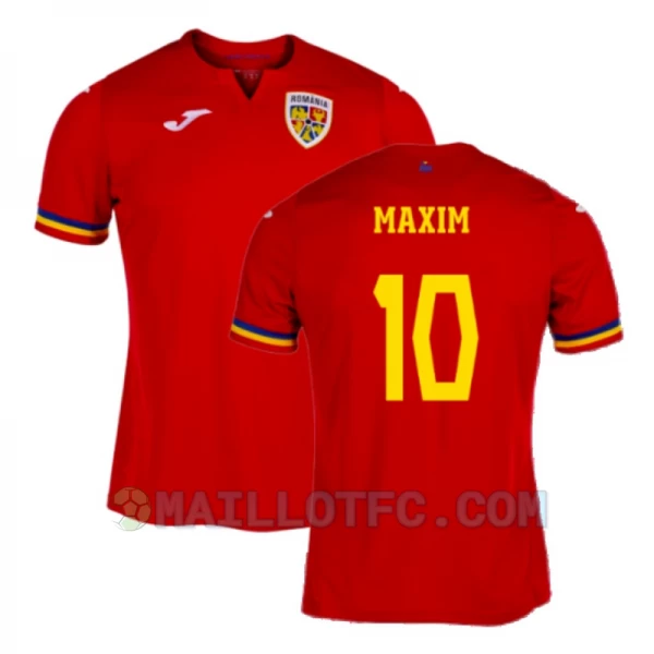 Maillot de Foot Roumanie Maxim #10 Euro 2024 Extérieur Homme