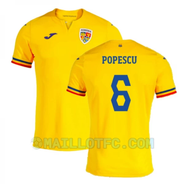 Maillot de Foot Roumanie Popescu #6 Euro 2024 Domicile Homme